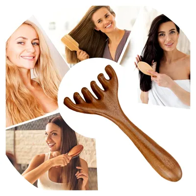 Produktbild von Kopfhautmassagekamm - Haarkamm - Meridianmassagekamm mit breiten Zinken für Haarpflege und Entspannung