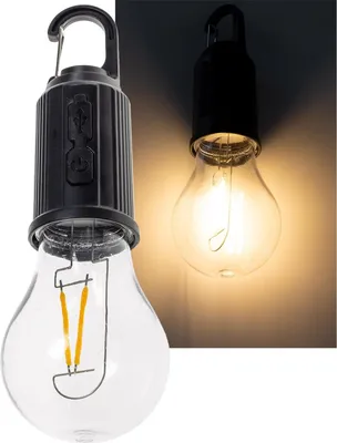 Produktbild von LED Glühlampe mit Akku "CT-KL3", dimmbar mit Haken / Karabiner, 3000k / Warmweiß