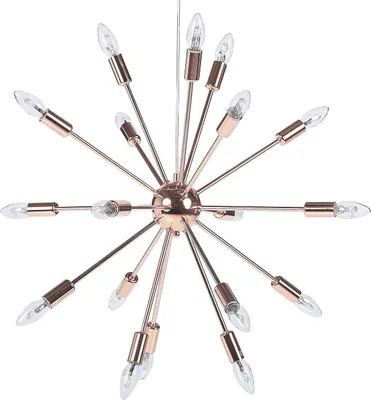 Produktbild von BELIANI Hängeleuchte Kupfer Metall 18-flammig sternförmiger Schirm Sonnen-Optik Moderner Glamouröser Stil