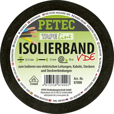 Immagine prodotto di Nastro isolante PETEC, 15 mm x 0,15 mm, 10 metri