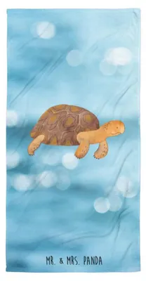 Produktbild von Mr. & Mrs. Panda Handtuch Schildkröte Marschieren - Oceanblue - Geschenk, Strandlaken, Meer, Schildkröten, Motivation, Lieblingsmensch, Inspiration, Duschhandtuch