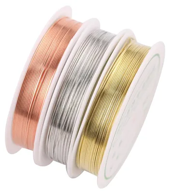 Schmuckdraht 0,3 mm x 13 m, 3 Rollen, Gold/Silber/Kupfer