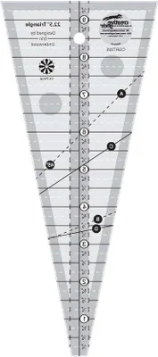 Produktbild von Quilting-Helfer - Dreieck-Modell - Muster-Entwurf - Stoff-Griff - 24,1 cm - Blau