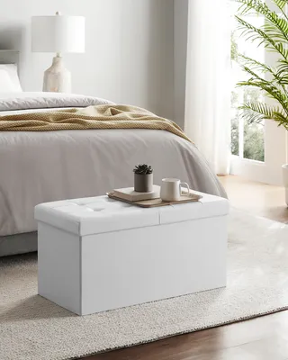 Produktbild von SONGMICS Sitztruhen faltbar 80L Stauraum 76x38x38cm bis 300 kg belastbar weiß