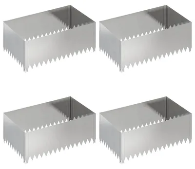 Produktbild von Raseneinfassung 4 stk. 100 x 60 x 35 cm Stahl Silber