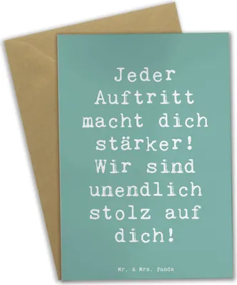 Produktbild von Mr. & Mrs. Panda jubiläumskarte Spruch Vokale musikalische Auftritte meistern - Meeresbrise - Geschenk, Musik, vatertagskarte, weihnachtskarten, Selbstvertrauen, Trost