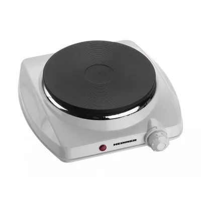 Produktbild von Heinner HSHP-K1400WH Einzelkochplatte 1400 W, Gusseisenplatte 18,5 cm, Thermostat, Weiß