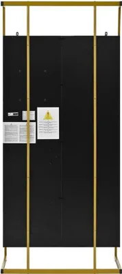 Produktbild von Kleiderschrank mit Spiegel, Schwarz - Offenes Design - MDF - 180,5 cm - Schuhregal und Haken