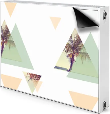 Produktbild von Magnet Heizkörperverkleidung Heizkörper-Abdeckung Heizung Heizkörper 90x60 cm  - Palmen, in, Dreiecke