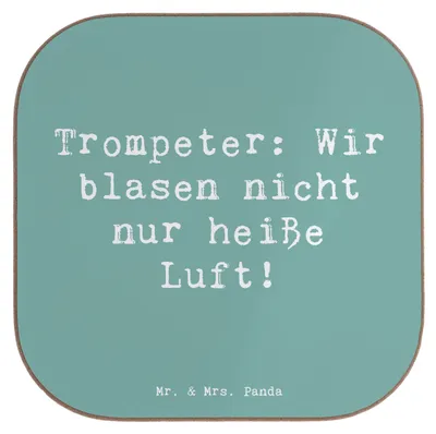 Produktbild von Mr. & Mrs. Panda Tischuntersetzer Spruch Trompete Kunst - Meeresbrise - Geschenk, Orchester, laut, Gemeinschaft, Untersetzer für Gläser, Blechblasinstrument, Coaster