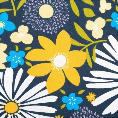 Produktbild von Baumwollstoff Meterware Choupette Blumen blau bunt 1,47m
