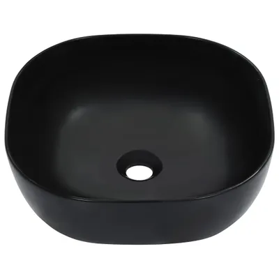 Image de vidaXL Lavabo 42,5 x 42,5 x 14,5 cm Céramique noire