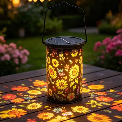 Image de Lampe solaire en forme de tournesol pour l'extérieur avec construction étanche