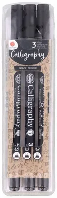 Produktbild von DecoTime Schwarze Kalligraphie-Marker Brush Pen Set 3 Stück