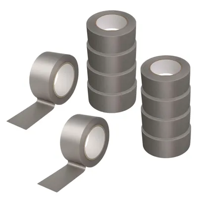 Produktbild von 10x Gewebeband 50 m x 48 mm silber Panzertape Reparaturband Steinband universell einsetzbar für Abkleben und Reparaturen