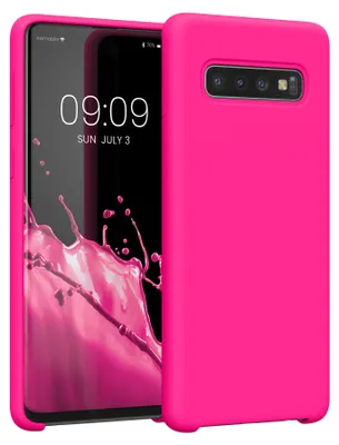 Produktbild von kwmobile Handyhülle für Samsung Galaxy S10 Hülle - Case Silikon - Kabelloses Laden - Schutzhülle Cover in Neon Pink