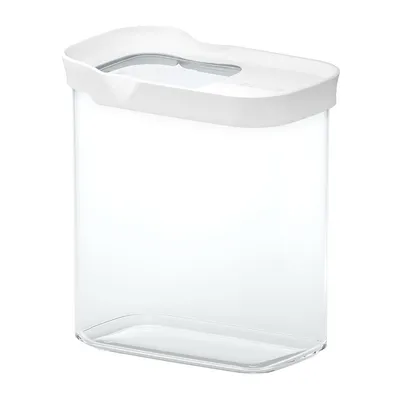 Obrázok produktu pre EMSA Optima, kontajner, Obdĺžnikový, 1 L, Priehľadná, Biela, Styrene methyl methacrylate (MS), Termoplastický elastomér (TPE), 55 °C
