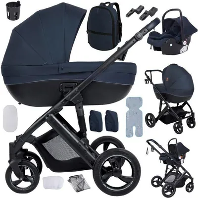Productafbeelding van 3-in-1 kinderwagen met reiswieg en autostoel