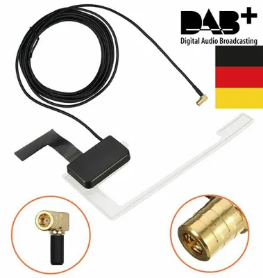 Produktbild von DAB+ Antenne Auto Klebeantenne Kfz Fensterantenne Autoradio Digitalradio Scheibenantenne mit SMB Stecker 3 m Kabel für PKW Wohnmobil und Kontrollleuchte