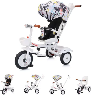Immagine prodotto di Chipolino Triciclo Futuro 2 in 1 pieghevole, portabicchieri, musica, luce, ruote inPoliuretanocolorate