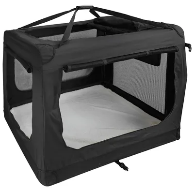 Produktbild von Faltbare Hundebox Schwarz Transporttasche Transportbox Hunde Auto Petigi, Größe:XXXXL (122 x 80 x 82 cm)