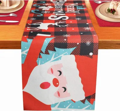 Obrázok produktu pre Vianočný stolový bežec zimná stolová dekorácia plátno červené 35x180cm