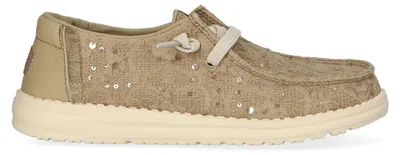 Produktbild von HEYDUDE Wendy Sequin Lace Damens Halbschuhe Olive Grey Größe 36