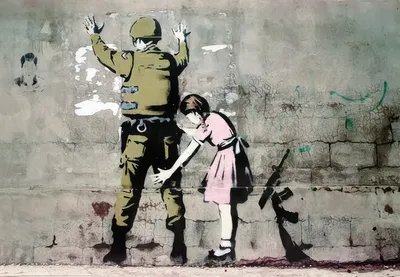 Immagine prodotto di Poster di Banksy "Soldato e ragazza" 59 x 42 cm