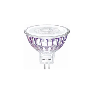 A close-up studio shot of a Philips LED spotlight bulb.