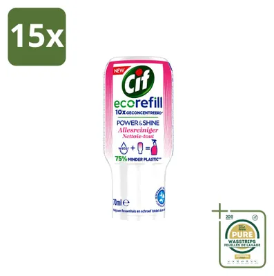 Produktbild von 15 x Cif Power & Shine Allesreiniger Ecorefill - 70 ml - Vorratspackung - 15 Stücke