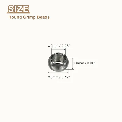 Produktbild von 500 Stš¹ck Runde Quetschperlen, 3 mm Messing Zwischenperlen Pressperlen Tube Crimp Perlen Abstandsperlen Kleine Perlen fš¹r Armb?nder Schmuckherstellung DIY Basteln, Metallic Schwarz
