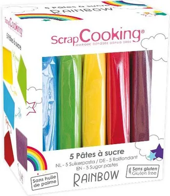Immagine prodotto di Confezione con 5 impasti colorati da 80 g ciascuno – Scrapcooking
