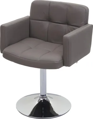 Produktbild von Esszimmerstuhl Orlando, Küchenstuhl Drehstuhl Stuhl, Kunstleder Chrom taupe-grau