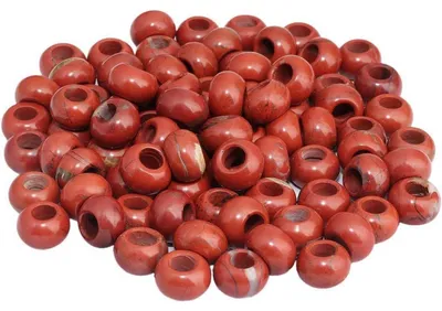 Immagine prodotto di Perline di grandi dimensioni in diaspro rosso, forma rotonda, 12x6 mm, confezione da 20 pezzi, ideali per la creazione di gioielli