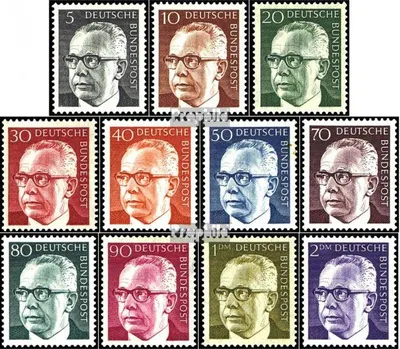 Produktbild von Briefmarken BRD (BR.Deutschland) 1970 Mi 635-645 (kompl.Ausgabe) postfrisch Bundespräsident Heinemann (I)