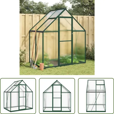 Produktbild von The Living Store Gewächshaus mit Fundamentrahmen Grün 169x114x195 cm Aluminimum