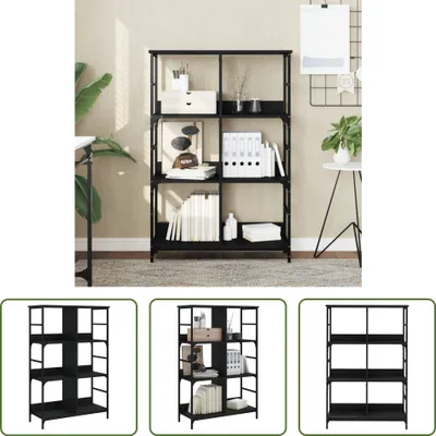 Produktbild von The Living Store Bücherregal Schwarz 78,5x33x117,5 cm Holzwerkstoff