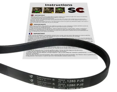 Waschmaschinenriem 1280 PJE, elastisch, schwarz