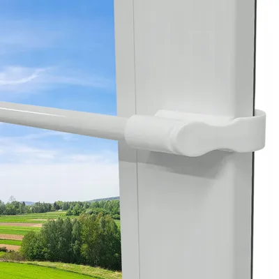 Produktbild von Mini Gardinenstange Weiß 45–75 cm Teleskop Fenster Klemmstange ohne Bohren