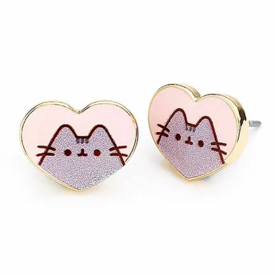 Produktbild von Carat Shop, The Pusheen Stud Ohrringe Pink and Gold Heart