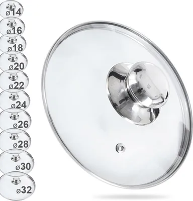Obrázek produktu pro Skleněné poklice na hrnce, pánve, kastroly, univerzální 14 cm