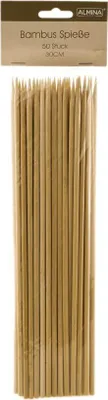 Image de 50 brochettes en bambou pour barbecue et cuisine - polyvalentes et pratiques, 30 cm