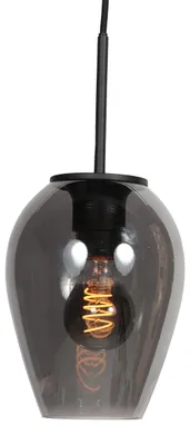 Immagine prodotto di Mexlite - lampada a sospensione - HaloSwap - nero - vetro vetro fumé - lampada da letto - E27 - 4290ZW
