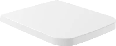 A white toilet seat is shown from a slightly elevated angle against a white background.