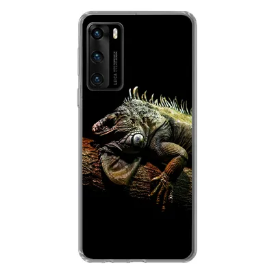 Produktbild von MuchoWow® Handyhülle Schutzhülle Hülle für Huawei P40 Tier - Zweig - Schwarz Silikon Softcase Handy Hülle - Handytasche