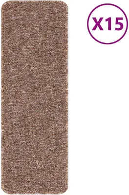 Immagine prodotto di vidaXL Tappetini antiscivolo per scale 15 pezzi Marrone 60 x 25 cm PP