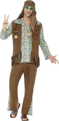 Image de Smiffys - Ensemble de déguisement « années 60 » pour homme SM959 (L) (marron/vert/violet)