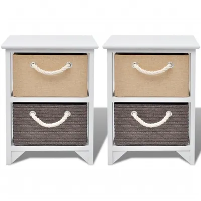 Produktbild von Möbel 2er Set Nachttisch Modernes - Nightstand/Nachtschrank für Schlafzimmer - Holz Top4463679
