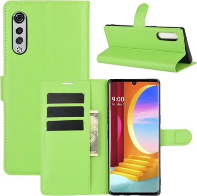 Produktbild von König Design Hülle kompatibel mit LG Velvet Kunstleder Handyhülle - Handy Case Grün