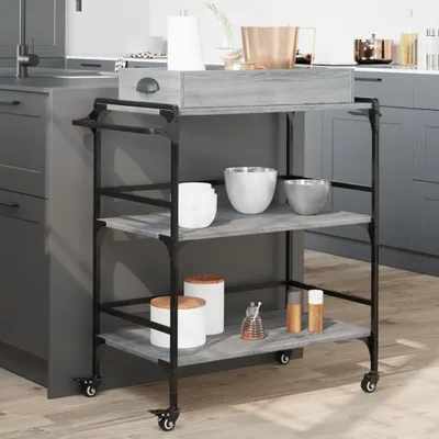 Obrázek produktu pro Kuchyňský vozík Grey Sonoma 81,5x41x92,5 cm Materiál na bázi dřeva